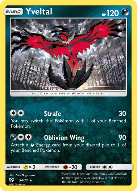 Yveltal, Pokémon card SLG 54 — Shining Legends set
