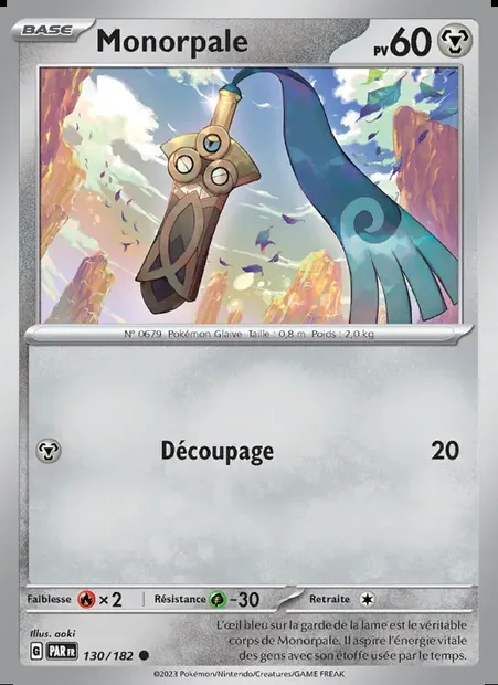 Monorpale, carte Pokémon PAR 130 — extension Faille Paradoxe