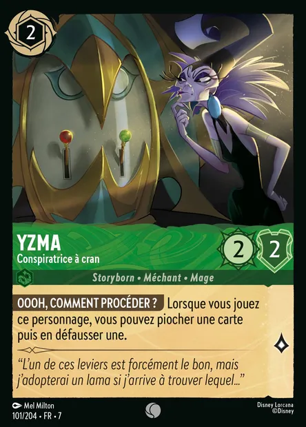 Yzma - Conspiratrice à cran, carte Disney Lorcana CH7-101 — extension L'île d'Archazia