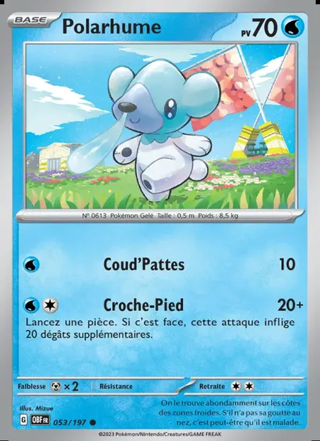 Polarhume, carte Pokémon OBF 053 — extension Flammes Obsidiennes