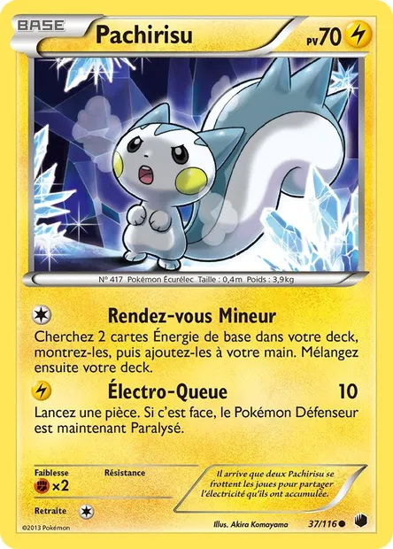 Pachirisu, carte Pokémon PLF 37 — extension Glaciation Plasma