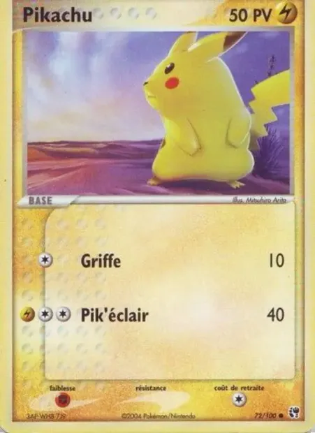 Pikachu, carte Pokémon SS 72 — extension EX Tempête de sable