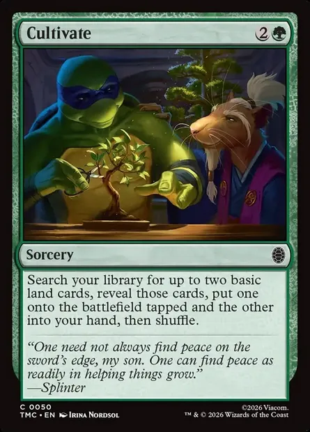 Cultivate, Magic card TMC 50 — Teenage Mutant Ninja Turtles Eternal set