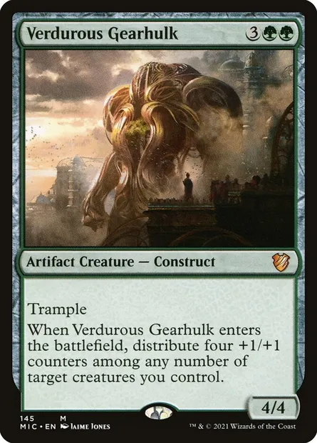 Verdurous Gearhulk, Magic card MIC 145 — Midnight Hunt Commander set