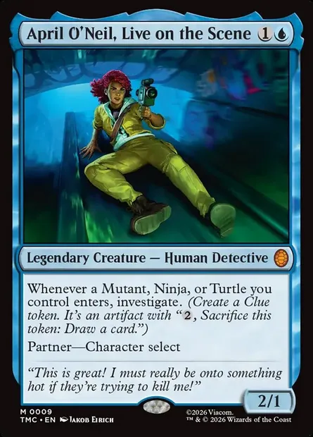 April O'Neil, Live on the Scene, Magic card TMC 9 — Teenage Mutant Ninja Turtles Eternal set