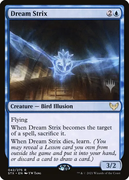 Dream Strix, Magic card PSTX 42p — Strixhaven: School of Mages Promos set