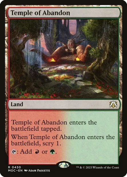 Temple of Abandon, Magic card MOC 430 — March of the Machine Commander set