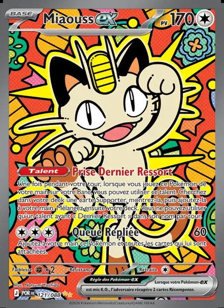 Miaouss-ex, carte Pokémon POR 121 — extension Équilibre Parfait