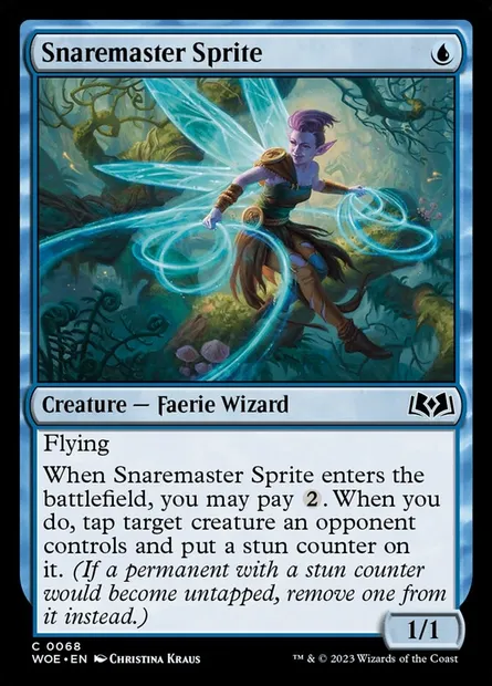 Snaremaster Sprite, Magic card WOE 68 — Wilds of Eldraine set