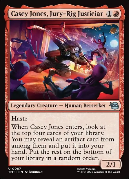 Casey Jones, Jury-Rig Justiciar, Magic card TMT 87 — Teenage Mutant Ninja Turtles set
