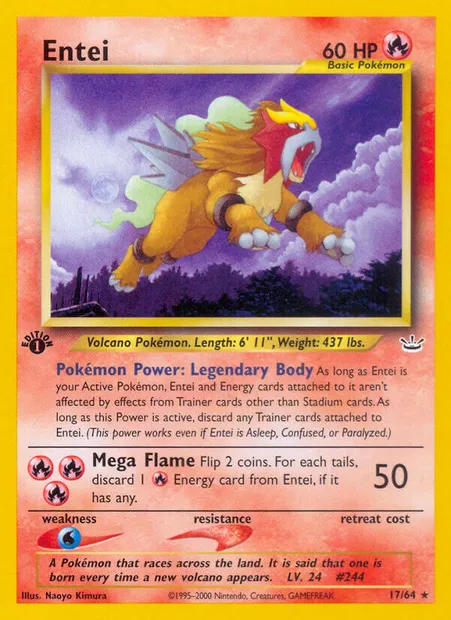 Entei, Pokémon card NR 17 — Neo Revelation set