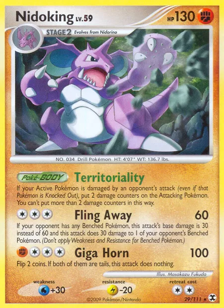 Nidoking, Pokémon card RR 29 — Rising Rivals set