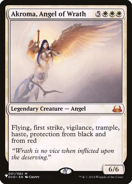 Akroma, Angel of Wrath, Magic card PLST DVD-1 — The List set