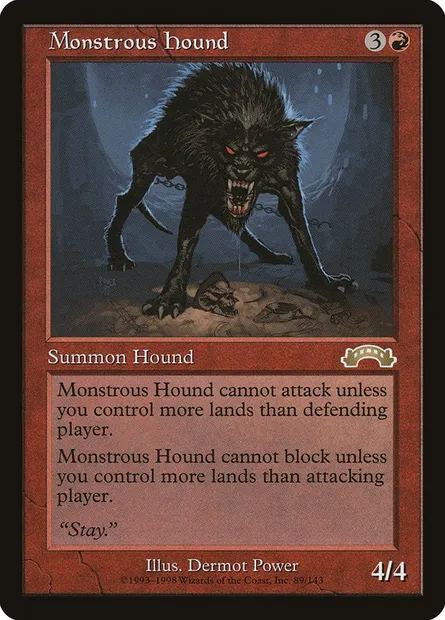 Monstrous Hound, Magic card EXO 89 — Exodus set