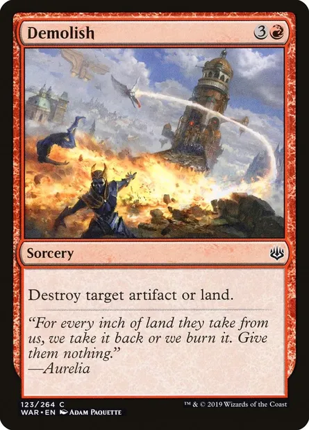 Demolish, Magic card WAR 123 — War of the Spark set