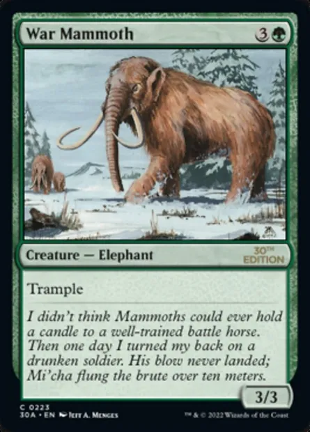 War Mammoth, Magic card 30A 223 — 30th Anniversary Edition set