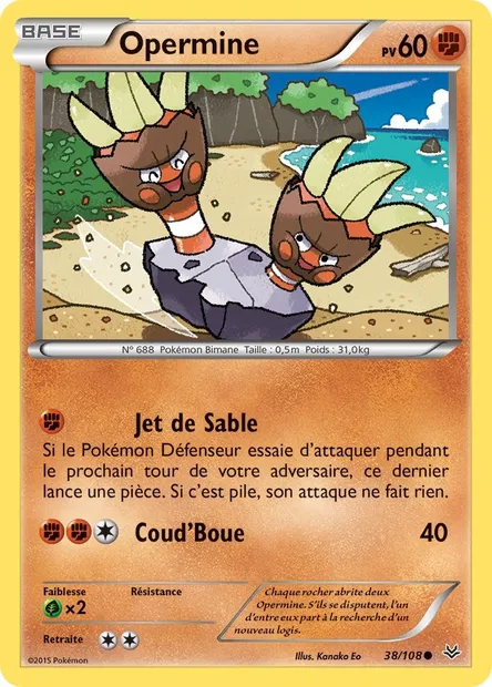 Opermine, carte Pokémon ROS 38 — extension Ciel Rugissant