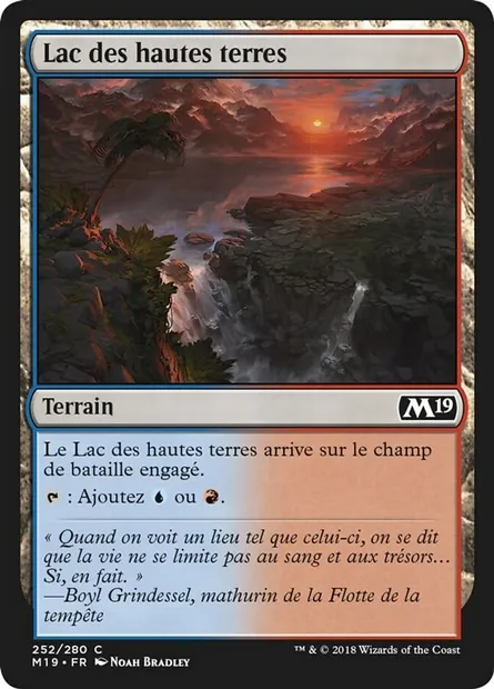 Lac des hautes terres, carte Magic M19 252 — extension Core Set 2019