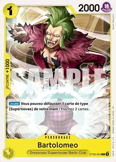 Bartolomeo, carte One Piece ST36-004 — extension JAUNE Eustass "Captain" Kidd