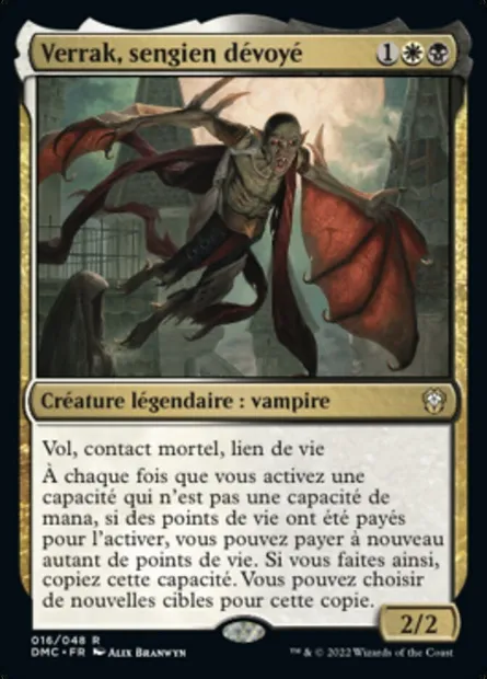 Verrak, sengien dévoyé, carte Magic DMC 16 — extension Dominaria United Commander