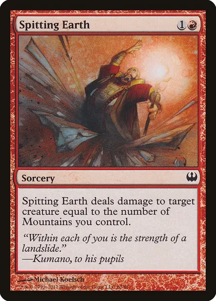 Spitting Earth, Magic card DDG 67 — Duel Decks: Knights vs. Dragons set