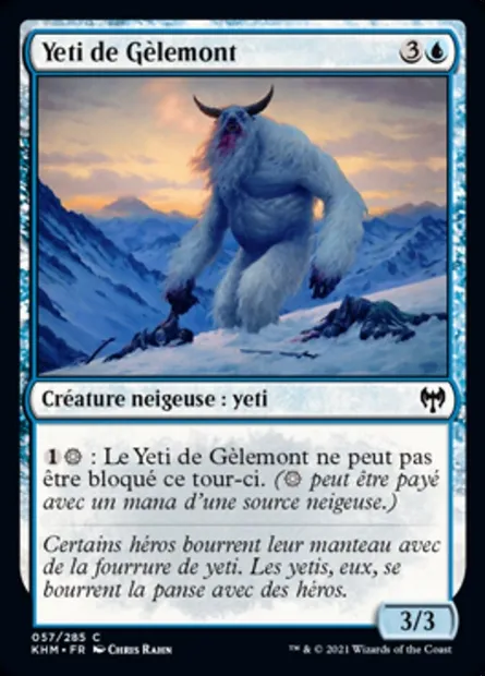 Yeti de Gèlemont, carte Magic KHM 57 — extension Kaldheim