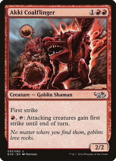 Akki Coalflinger, Magic card EVG 33 — Duel Decks Anthology: Elves vs. Goblins set