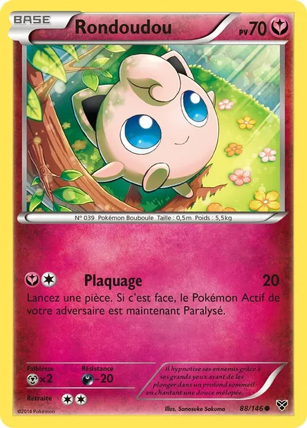 Rondoudou, carte Pokémon XY 88 — extension XY