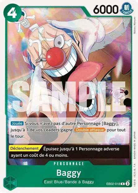 Baggy, carte One Piece EB02-018 — extension Anime 25th Collection