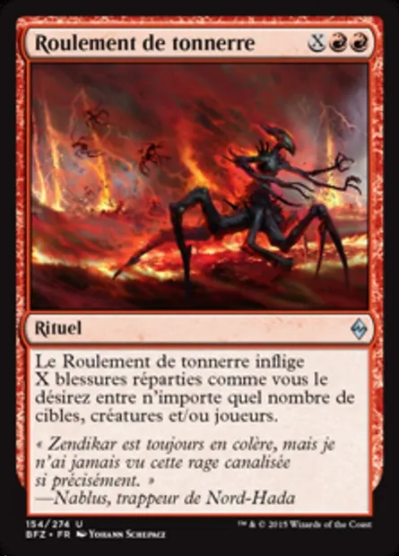 Roulement de tonnerre, carte Magic BFZ 154 — extension La bataille de Zendikar