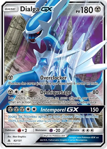 Dialga GX, carte Pokémon FLI 82 — extension Lumière Interdite