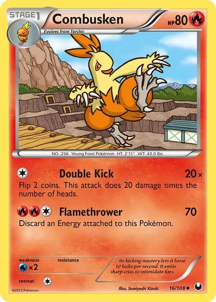 Combusken, Pokémon card DEX 16 — Dark Explorers set