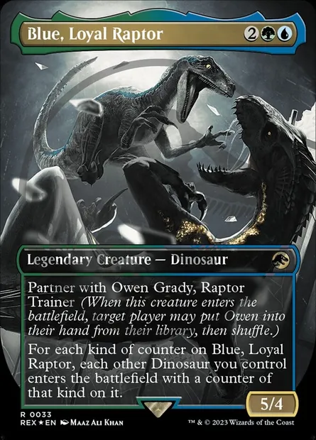 Blue, Loyal Raptor, Magic card REX 33 — Jurassic World Collection set