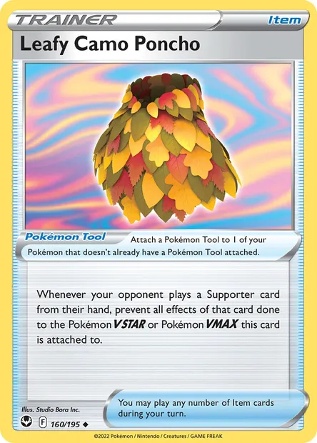 Leafy Camo Poncho, Pokémon card SIT 160 — Silver Tempest set