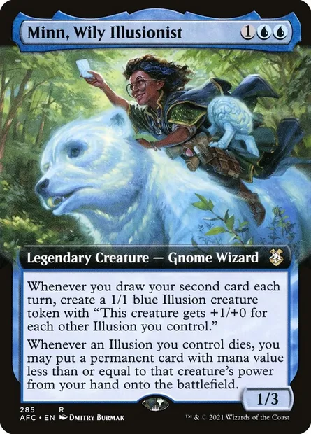 Minn, Wily Illusionist, Magic card AFC 285 — Forgotten Realms Commander set
