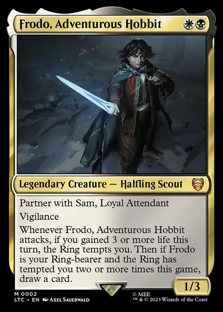 Frodo, Adventurous Hobbit, Magic card LTC 2 — Tales of Middle-earth Commander set