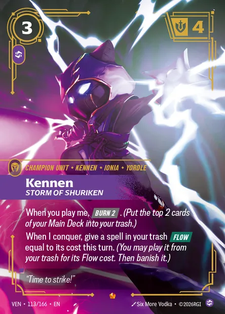 Kennen, carte Riftbound VEN 113 — extension Vendetta