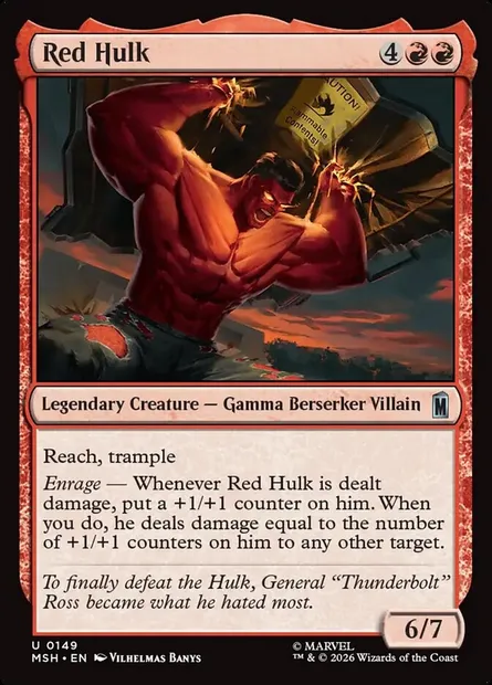 Red Hulk, Magic card MSH 149 — Marvel Super Heroes set