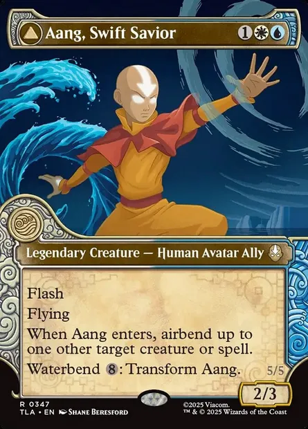 Aang, Swift Savior // Aang and La, Ocean's Fury, Magic card TLA 347 — Avatar: The Last Airbender set