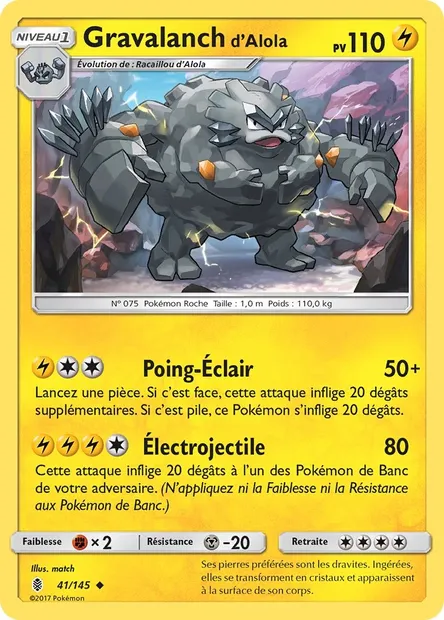 Gravalanch d’Alola, carte Pokémon GRI 41 — extension Gardiens Ascendants