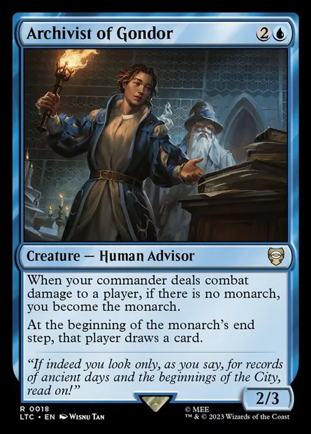 Archivist of Gondor, Magic card LTC 18 — Tales of Middle-earth Commander set