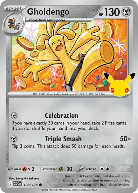 Gholdengo, Pokémon card 30C 108 — 30th Celebration set
