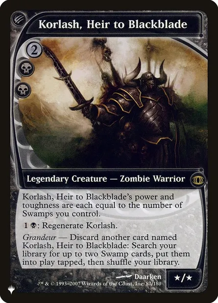 Korlash, héritier de Lamenoire, carte Magic PLST FUT-87 — extension The List