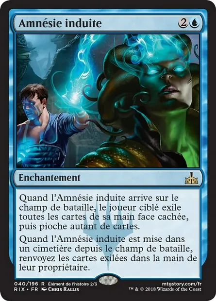 Amnésie induite, carte Magic RIX 40 — extension Les combattants d'Ixalan