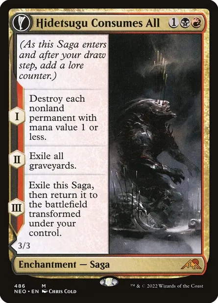 Hidetsugu Consumes All // Vessel of the All-Consuming, Magic card NEO 486 — Kamigawa: Neon Dynasty set