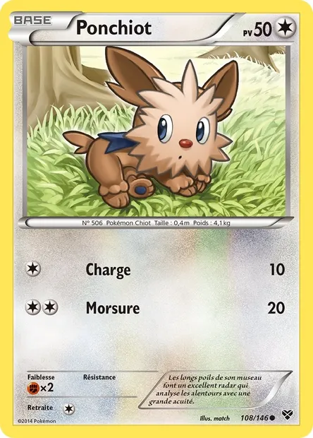 Ponchiot, carte Pokémon XY 108 — extension XY