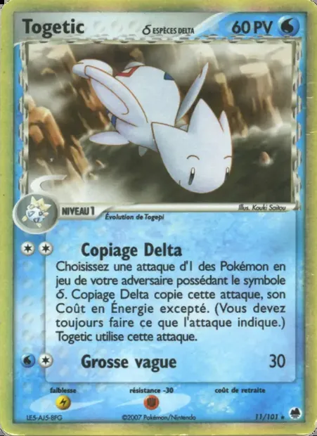 Togetic δ, carte Pokémon DF 11 — extension EX Île des Dragons