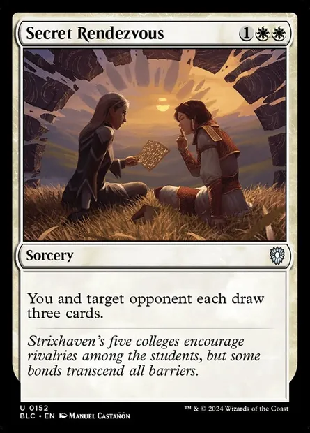 Secret Rendezvous, Magic card BLC 152 — Bloomburrow Commander set