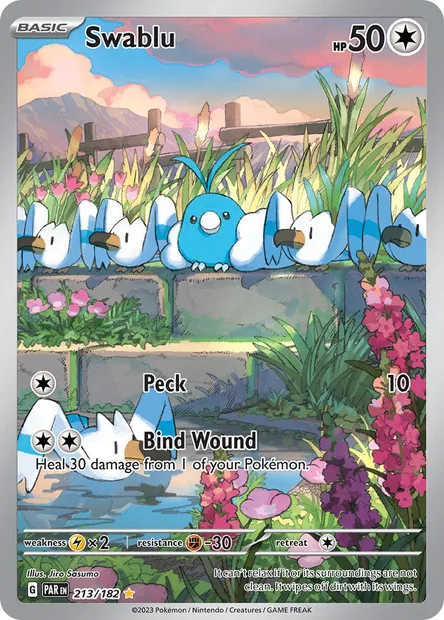 Swablu, Pokémon card PAR 213 — Paradox Rift set