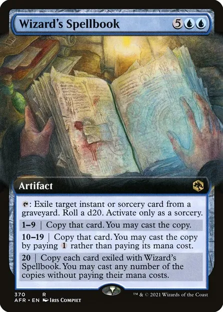 Wizard's Spellbook, Magic card AFR 370 — Adventures in the Forgotten Realms set